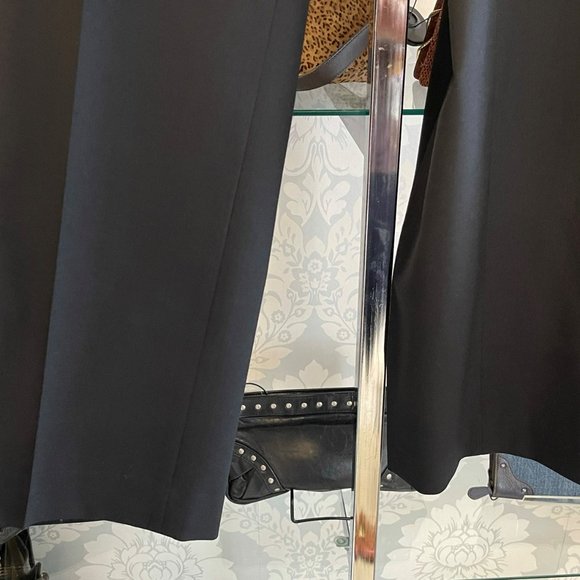 NINA RAYNOR Black Wool Blend Straight Leg Flat Front Dress Pant - Picture 3 of 12